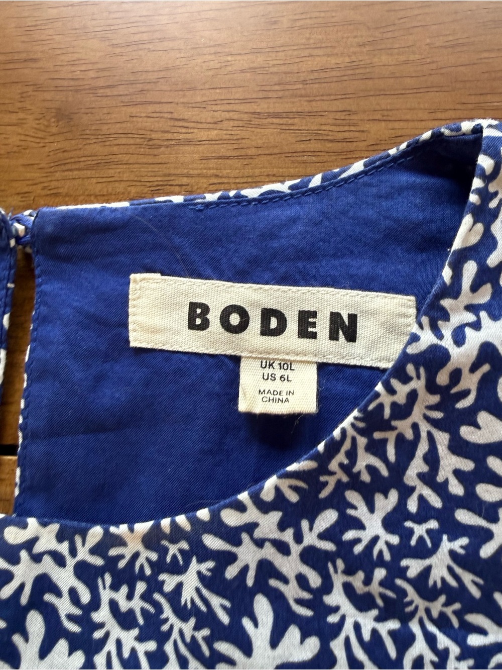 Boden Blue and White Floral Tie-Waist Casual Dress Size 6Long - Picture 5 of 14